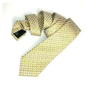 Mens Yellow Tie Paisley